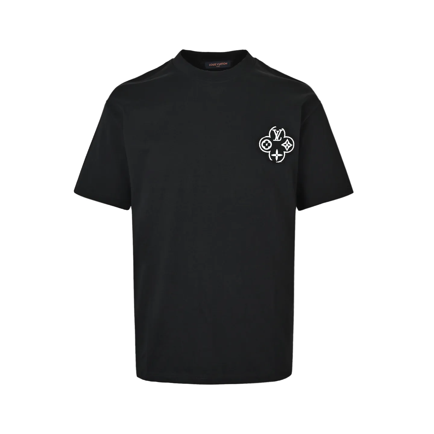Louis Vuitton/Louis Vuitton three-flower large patch embroidered round neck short sleeves on the back